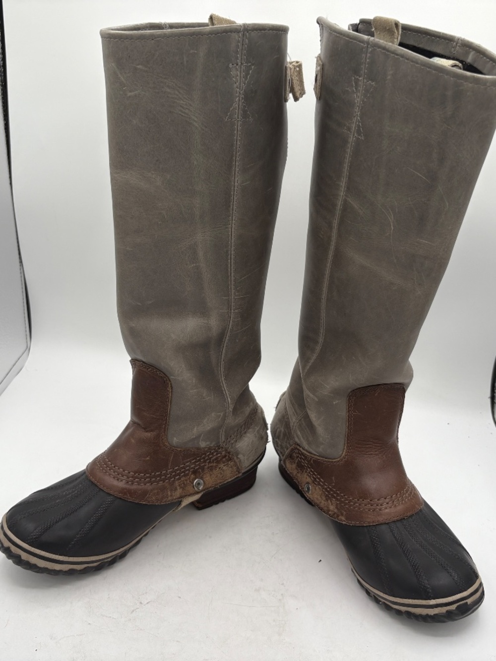 Sorel Slimpack Tall Boots Women's 7 Gray Equestrian Riding Rain Waterproof RARE - Picture 9 of 16